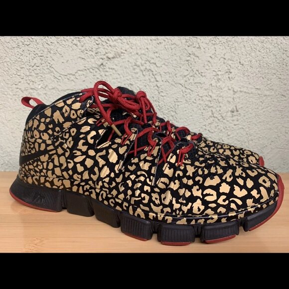 RARE🚀Nike Free Trainer 7.0 NRG Gold Cheetah Print Olympic 599087-006 Size 10 - Picture 1 of 8